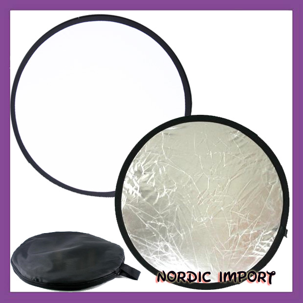 60 cm 2-i-1 reflektorskjem - s�lv/hvit