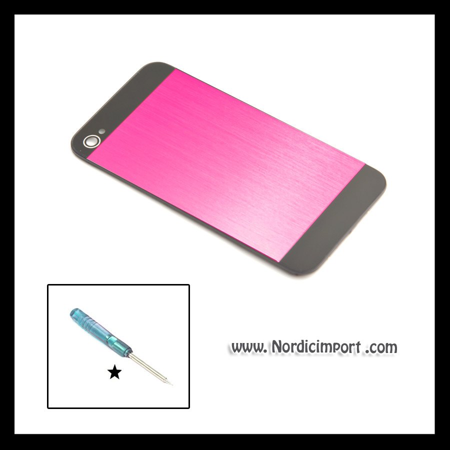 Metall bakdeksel uten trykk til iphone 4S - FUCHSIA