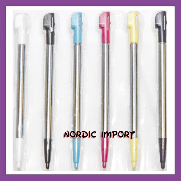 6 Stk.Metall teleskopiske stylus til DS Lite/DSi/XL