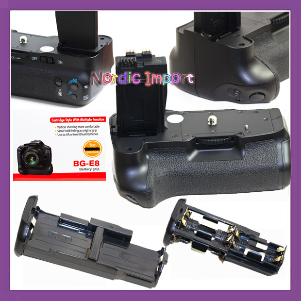 EOS 550D / 600D vertikalgrep med AA & LP-E8 batteriholder