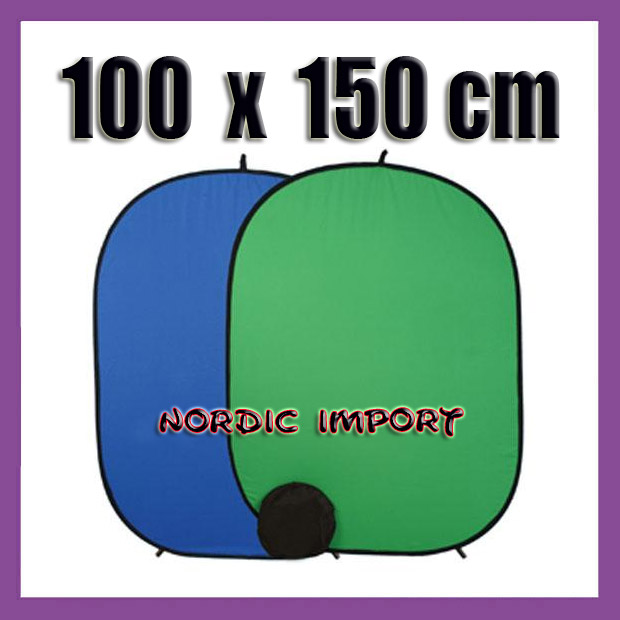 100 cm x 150 cm 2-i-1 reflektorskjem - bl� / gr�nn