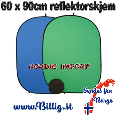 60 cm x 90 cm 2-i-1 reflektorskjem - bl� / gr�nn