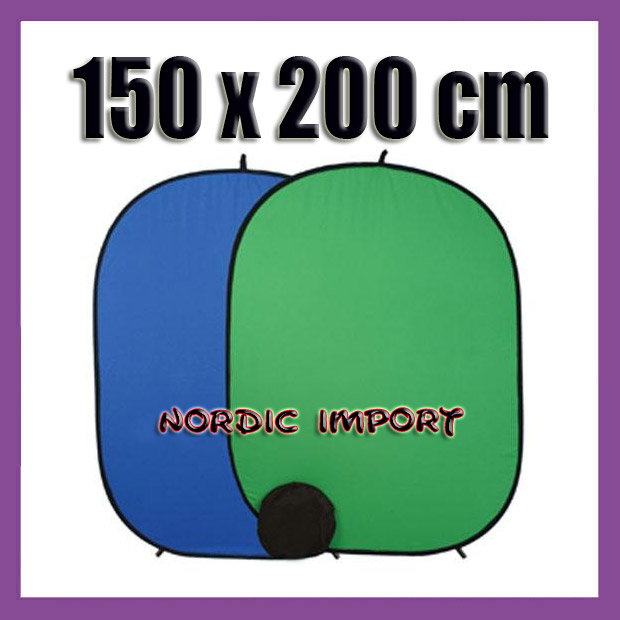150 cm x 200 cm 2-i-1 reflektorskjem - bl� / gr�nn