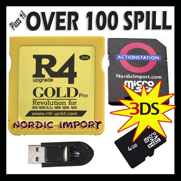 R4i GOLD PRO m/wood & 4 GB - 3DS v3.0.06, DSi/XL v1.4.3/DS lite