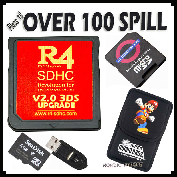 R4iV2, Mario etui & 4GB for DSi, XL, 3DS & Lite